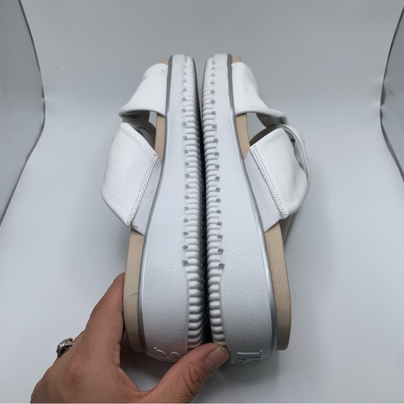 Paul Green Women Tiki Slide Sandal white leather platform size UK 7.5 US 10 1299 - Picture 6 of 8